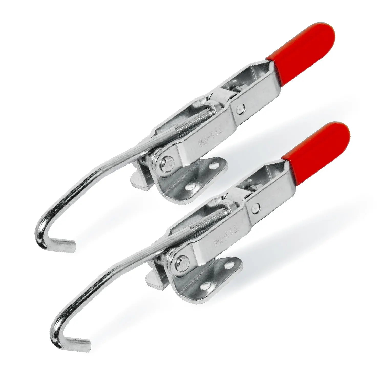 2pk Toggle Clamp With J Hook  375 Lbs Holding Capacity 451 Adjustable Pull Action Latch For Tool Box Woodworking Jigs And Fixtures Cabinet Lids Door Truck (20308-p2)