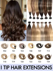 I Tip Hair Extensions Human Hair: Easy-to-Install Ombre Colored Extensions, Beginner-Friendly Silky Straight Hair for Instant Length & Volume, Comfortable Everyday Wear