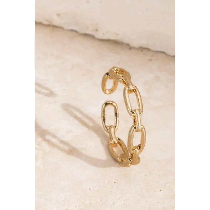 CALI CHAIN LINK ADJUSTABLE RING