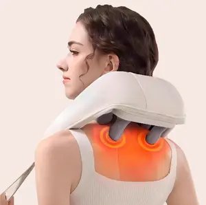 Electric Neck and Shoulder Massager, Wireless Portable Massager, 6th Generation Shiatsu Back Shoulder and Neck Massager, Deep Tissure Pain Relief, Deep Neck and Shoulder Pain Relief, Pain Relief, Comfort, Best Gift, Cordless Relaxing
