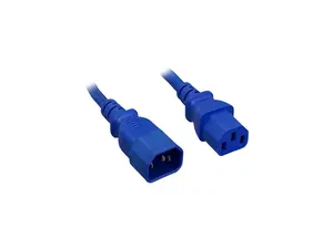 Nippon Labs 18 AWG Power Extension Cable, IEC320 C13/C14, 18AWG, SJT, 10A, 250V, Blue, 3 ft. Power Cord Nippon Labs 18 AWG Power Extension Cable, IEC320 C13/C14, 18AWG, SJT, 10A, 250V, Blue, 3 ft. Power Cord