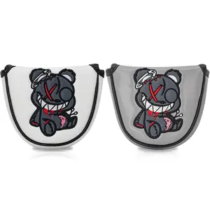 Magnetic Golf Putter Head Cover, One-Eyed Bear Design, Dust-Proof Fabric Protection, Stylish Accessory for Outdoor Enthusiasts