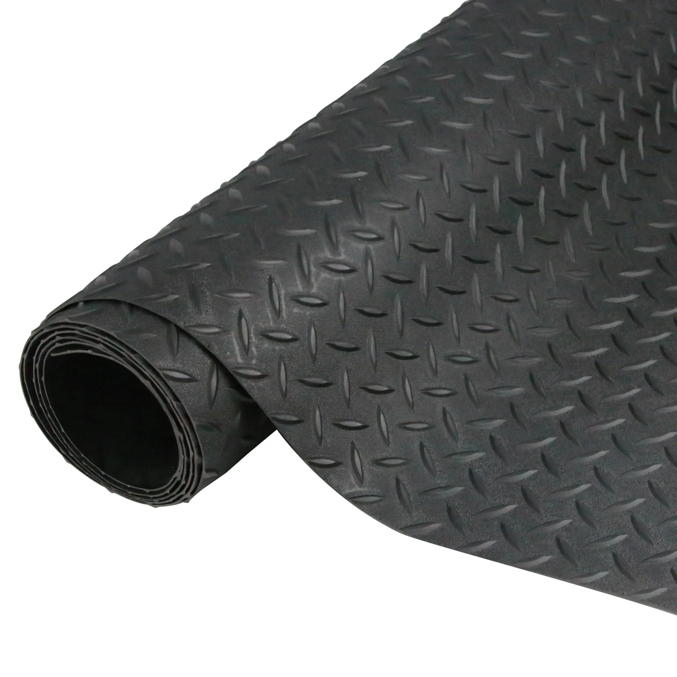Non Skid Mats, 3D Diamond Shape Cuttable PVC Floor Cover, 7.5x17 FT, 2.5 mm Thickness, Easy to Clean Plastic Mat for Workshop, Gym