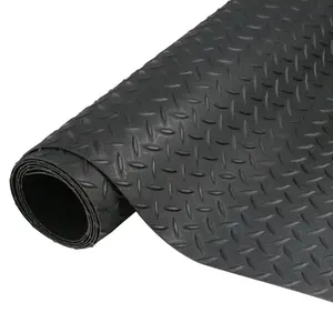 7.5 x 17 FT Garage Floor Mat,2.5 mm Thickness Diamond PVC Garage Flooring Roll, Anti-Slip Shop Floor & Parking mats for Workshop,Gym,Golf Cart Parking or Trailers