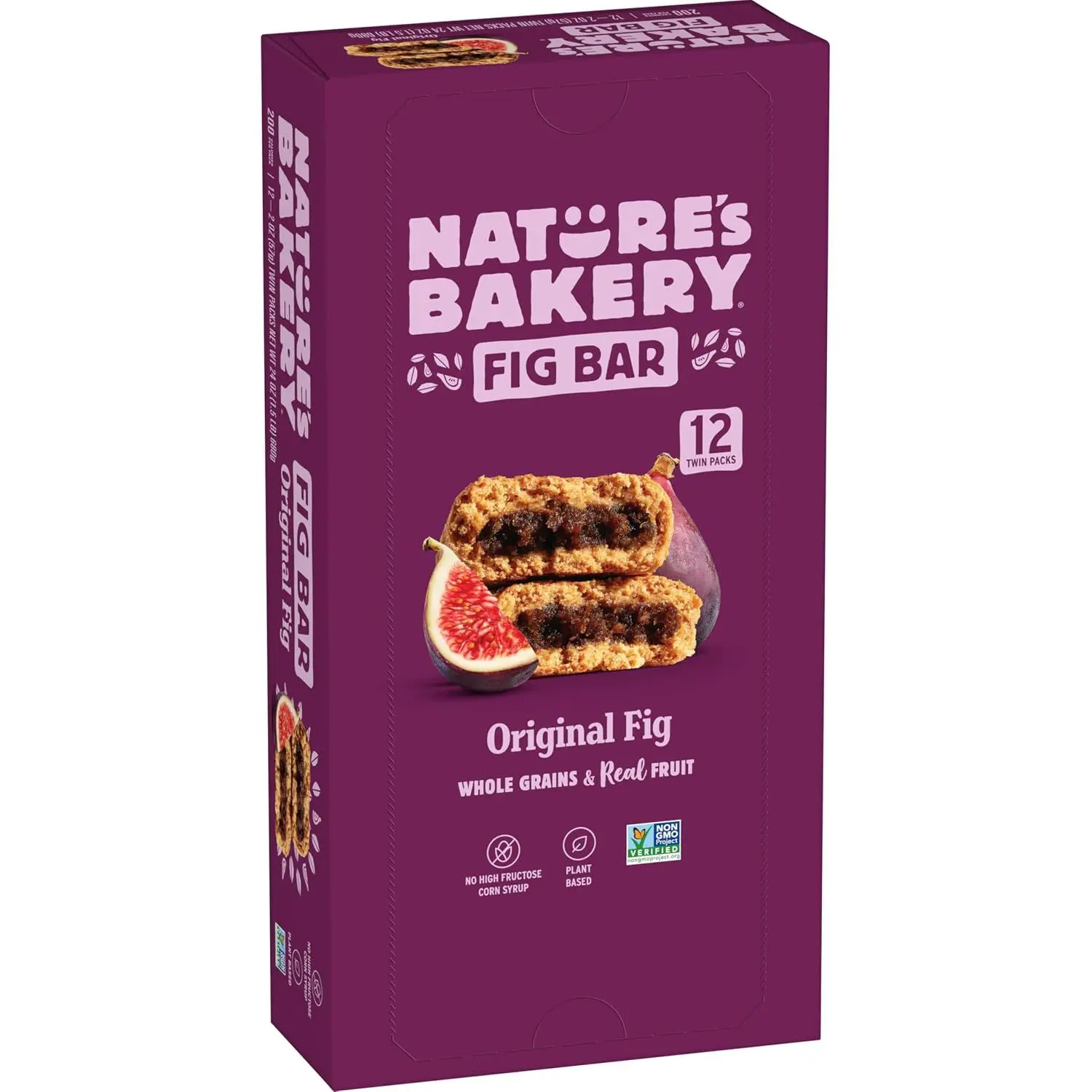 Nature’s Bakery Whole Wheat Fig Bars, Raspberry, Real Fruit, Vegan, Non-GMO, Snack bar, 1 box with 12 twin packs (12 twin packs) | bike-handlebars