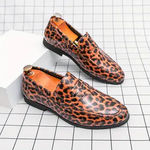 Brand Bdhjydb Men's Fashion Leopard Print Loafers Slip-On Casual Shoes