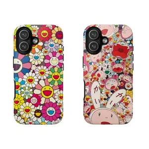 Takashi Murakami Superflat Flower Case, Good Vibes Phone Cover For iPhone 17 16 15 14 13 12 11 Pro Max