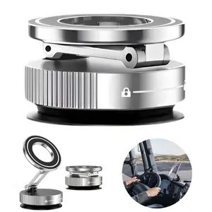 Vacuum Suction Magnetic Car Phone Holder Vacuum Magnetic Car Phone Mount Suction Cup Magnetic Phone Holder Portable Magnetic Phone Stand for Your Car Mirrors/Smooth Surfaces Universal Smartphone Holder Phone Accessories Phone Mount Car Cellphone Mount