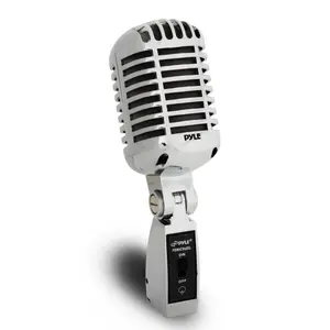 Retro Dynamic Vocal Microphone - High Clarity - Die-Cast Metal - Silver