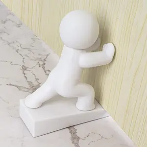 Cute Door Stopper Plastic Door Wedge Barrier, Cute Kung Fu Man Design, Floor Protector, Easy Install, Pet Friendly