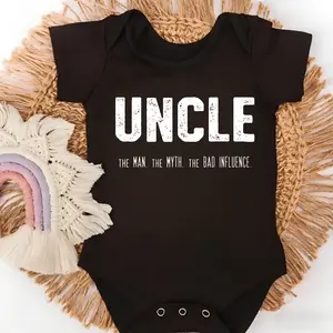 Premium Cotton Baby Bodysuit Uncle The Man The Myth Print 100% Pure Cotton Non-Irritating Snap Closure Breathable Perfect For Gifting & Everyday