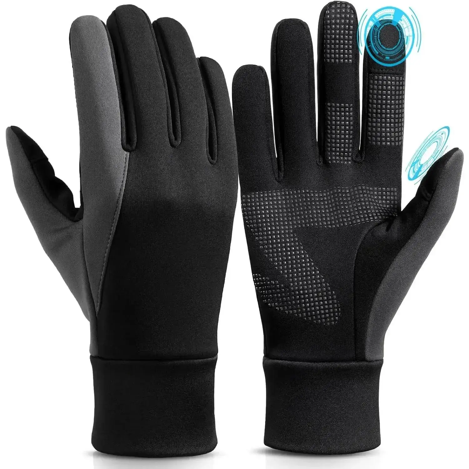 Winter Touchscreen Gloves for Men: Warm Running Gloves Windproof Water Resistant - Lightweight Thermal Glove for Hiking Cycling Driving