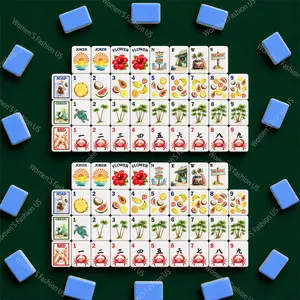 Beach Themed Mahjong Set 152 Tiles | Tropical Summer Board Game for Home & Poolside Fun