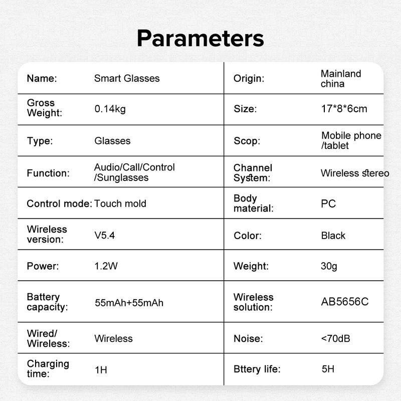 KOIPSSE smart glasses AI translation headphones TWS wireless smart device HIFI sound quality multi-function glasses BT5.4 black technology glasses unisex dual touch rechargeable long battery life can make phone calls sunglasses, Smart Audio Glasses