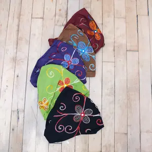 Cotton Floral Head Bands,Boho Hair Wraps, Hand Embroidery Turban, Stretchy Hair Bands, Hippie Hair Accessories, Bohemian Style, Fairy Hair Wrap