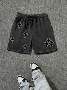 Crosses print, Men's Breathable comfy shorts, Casual Comfy Shorts for Fitness Cycling Climbing, Men's sports workout shorts