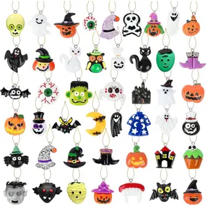 36 count Mini  Halloween Ornaments -   Decorations for Tree, Miniatures Figurines Charms With String,  Pendants for Party Decor, Small