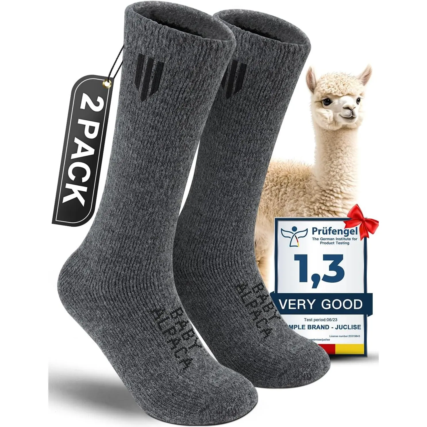 Alpaca Wool Boot Socks Men and Women, Heavyweight Thick Thermal Socks Cold Weather Hunting Hiking, Moisture Wicking