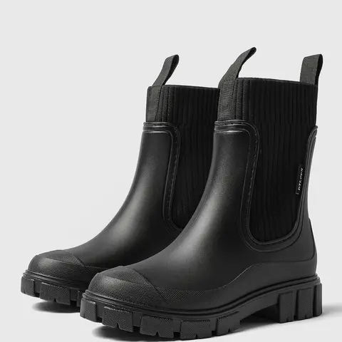 Women's Solid Color Waterproof Rain Boots, Women Shoes, 2024 New Style Fashionable Round Toe Boots for Outdoor Wear, Non-slip Rain Boots for Women & Girls
