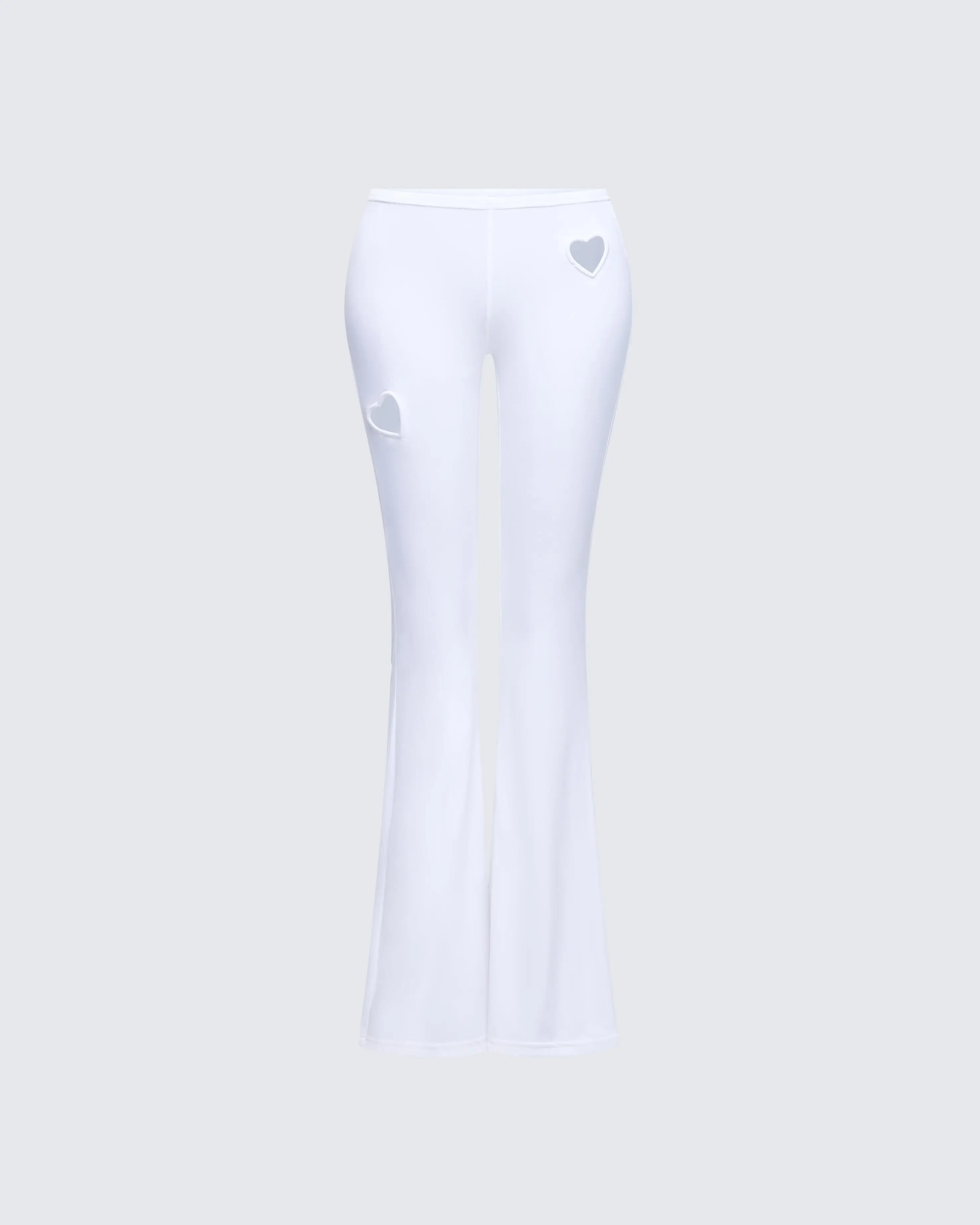Cora White Jersey Heart Detail Pant