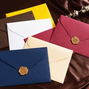 10pcs Western Style Vintage Linen Pattern Envelope Stationery, High-end Business Invitations, Postcards, Invitations, Fire Paint Envelope Bags