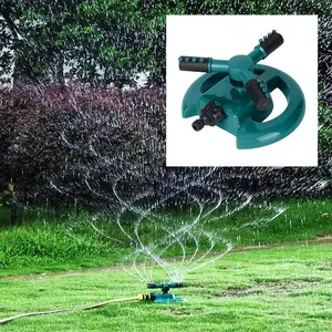 Upgraded 360 Degree Rotating Lawn Sprinkler, High Pressure Automatic Garden Watering System, Large Area Coverage Irrigation, 3-Arm Heavy Duty Yard Sprinkler, Water Saving Adjustable Spray for Outdoor Lawn & Garden