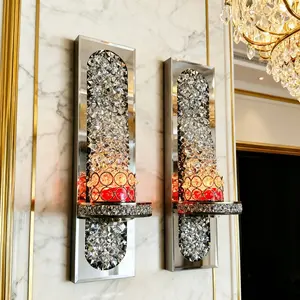 Christmas Decor Set 2PCS Candle Holder Living Room Luxury Sconce Gold Mini Holders No Candle Included Ideal for Elegant Home Decor bling  bow  candle  holder