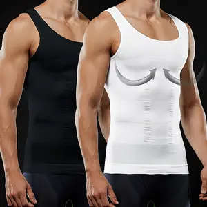 Mens Body Shaper Vest, Gynecomastia Compression Shirts, Tummy Control Sleeveless Undershirts Tummy Control and Body Shaper Tank Top Menswear Thermal
