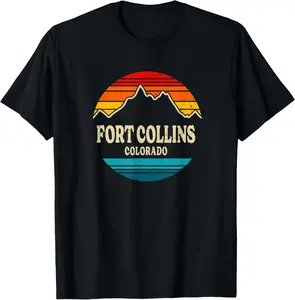 Fort Collins T-Shirt Pure Cotton Graphic Tees Menswear Top: Gifts for Men & Women