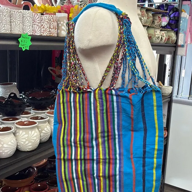 Mexican Tote bag Handmade in Mexico Beach Multicolor Boho bag