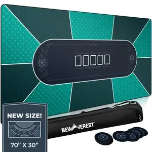 Poker Table Topper Mat (70" x 30") - Green, Fits 6ft Folding Tables