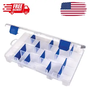 Fishing Tackle Box with Anti-Rust Dividers 11" x 7.25" x 1.75"