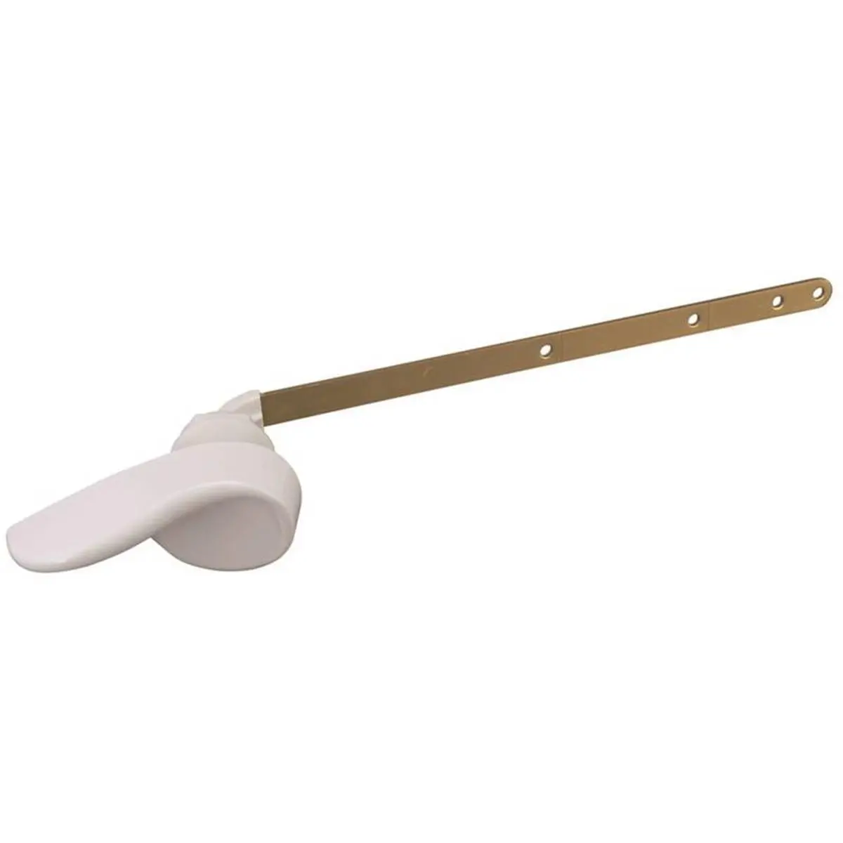 212 MAIN White Universal-Fit Toilet Flush Lever - Brass Arm, Front-Mount Bathroom Toilet Part, Cuttable/Bendable Design, High-Standard Durability, User-Satisfaction Plastic Handle for Home Improvement