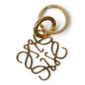 Pre-owned Loewe metal gold Bag Accessories Gold Anagram Charm W26021686