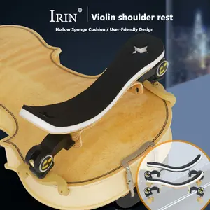 Irin Aluminum Violin Shoulder Rest (wood Grain) 1/4-1/8, Durable Musical Instrument Accessory, Perfect Fit for Beginners & Professionals