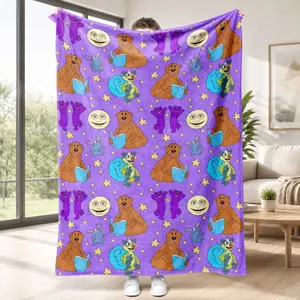 Bear in the Big Blue House Nostalgia Cartoon Flannel Blanket – Ultra Soft Lightweight Fleece Throw for Couch, Bed & Travel, Vintage 90s Retro All Over Print, Cozy Home Decor, Perfect Birthday, Christmas & Graduation Gift for 90s Kids and Cartoon Fans