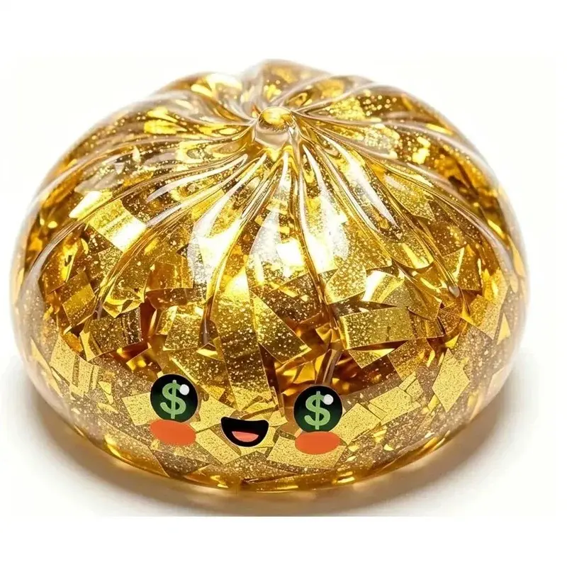 New Glitter Dumpling Colorful Simulation Steamed Bun Decompression Toy for Anxiety Squishes Stress Balls 2026 Viral Fidget Toy