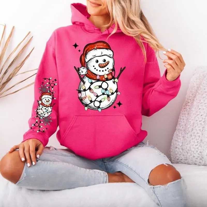 Mr. Snow Gildan hooded Sweatshirt with Sleeve design unisex sizing womenswear comfortable soft Casual Pullover Tops Fabric Pocket Spandex Cotton hoodie Fit