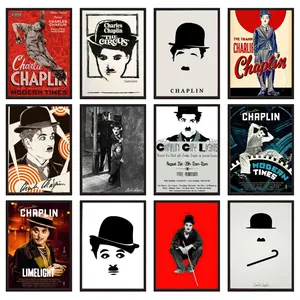Classic characters charlie C-chaplin Poster HD Waterproof Art Poster Wall art print art suitable for living room bedroom bar parlor home decor gift fade-Resistant, Non-sticky, vibrant Dly Wall print