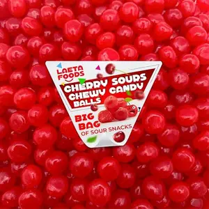 Cherry Sours Chewy Balls Valentine's Day Candy (1 Pound Bag)