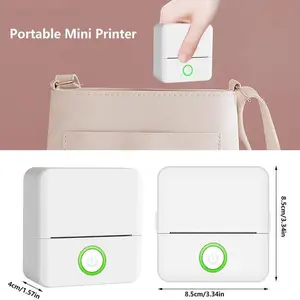 Portable Mini Printer, 1 Set USB Powered Wireless Label Printer with Paper, Small Pocket Printer for Notes & Children DIY Crafts, Christmas Gift Idea for Students and Teachers
