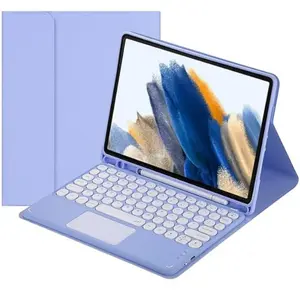 Keyboard with Trackpad, 1 Count Removable Keyboard Cover, Retro Round Cap Keyboard for iPad Pro 11inch 2th/3th/4th Gen (2020-2022) and iPad Air 4th/5th/6th(M2)