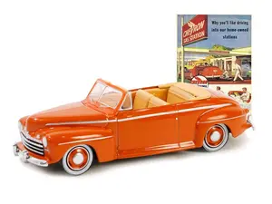 1946 Ford Super Deluxe Convertible – Chevron Supreme (Vintage Ad Cars Series 10) Diecast 1:64 Scale Model - Greenlight 39140A