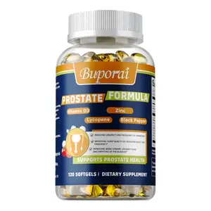 Buporai Pumpkin Seed Oil Dietary Supplement Capsules - 120 Capsules, Vitamin & Zinc Infused, Rich in Lycopene & Beta-Sitosterol, Daily Supplement Pack