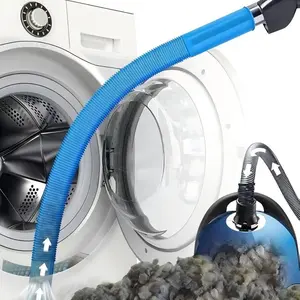 Dryer Vent Cleaner Kit Vacuum Hose Attachment Compatible with Most Vacuum Cleaner – No-Tool Snap-On Universal Vacuum Attachment for Fast Lint Cleaning, Flexible & Stretchable Dryer Lint Vacuum Hose Attachment, Blue
