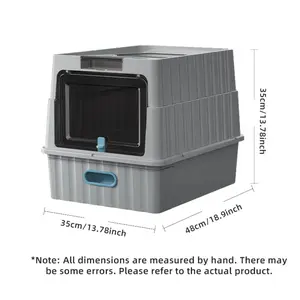 1pc Extra Large Size Full Enclosed Cat Litter Box Anti-Splash Special Cleaning Cat Toilet for Cats