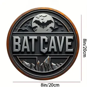 Vintage Bat Cave Metal Sign - 8"X8" | Perfect for Outdoor Yard Porch Garage Cafe Bar and Garden Decor Unique Wall Art Plaque HELLOYOUNG