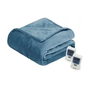 Beautyrest  Heated Plush Blanket, Sapphire Blue - King