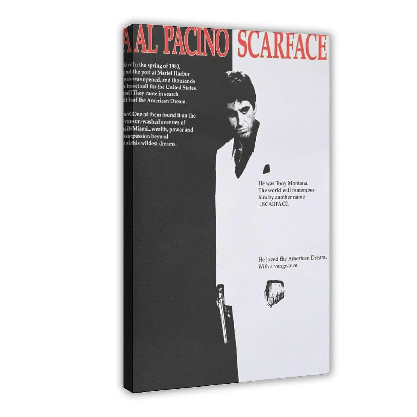 Scarface Poster Al Pacino Movie Poster Black And White Canvas Wall Art Home Decor, Bedroom Decor, Living Room Decorations, Unique Room Decor