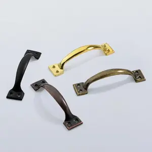 Iron Furniture Pull With Bow-Shaped Black Silver Barn Door Knob Drawers Handle Wardrobe Cabinet Door Garages Sheds Hardware